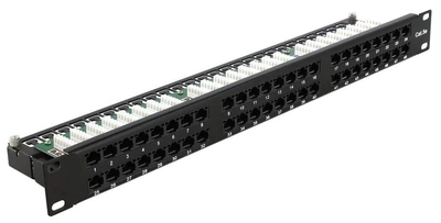Сетевая патч-панель Hypernet 19", 48 портов, 2U, cat.6A, UTP, PP-KUTP6-48-1U