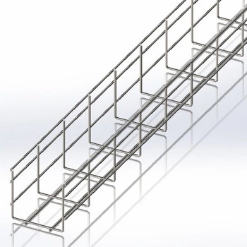 Лоток сетчатый CMS 100х100х2500, проволока Ø4 мм, белый цинк CMS-WBC4-100100Z