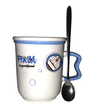 Кружка з кришкою та ложкою Great Coffee Кіт Дораемон 400 мл (51968)