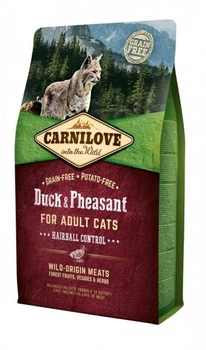 Cухой корм Carnilove Cat Duck & Pheasant Hairball Controll для взрослых кошек для выведения волосяных комков 2 кг (8595602512348)