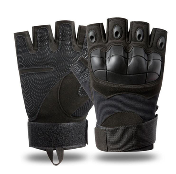 Перчатки тактические штурмовые (велоперчатки, мотоперчатки) TG-04 беспалые Black р.L