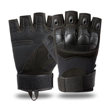 Перчатки тактические штурмовые (велоперчатки, мотоперчатки) TG-04 беспалые Black р.M