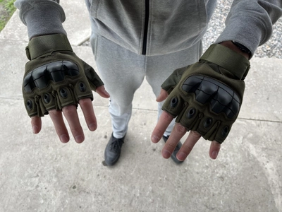 Тактические беспалые перчатки хаки