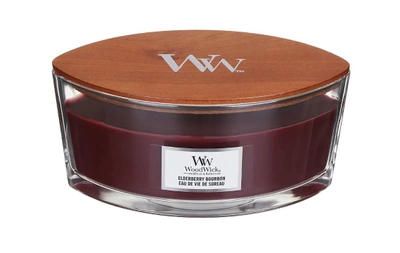 Ароматична свічка Woodwick Ellipse Elderberry Bourbon з ароматом бурбона, фруктів, деревини 453 г