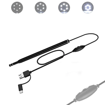 ЛОР отоскоп медичний ендоскоп USB MicroUSB Type-C з LED-підсвічуванням