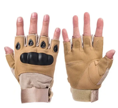 Тактические безпалые перчатки COMBAT, размер L, цвет песок