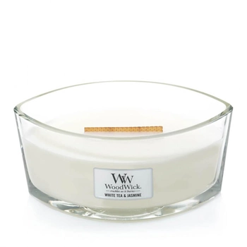 Ароматическая свеча с ароматом жасмина Woodwick White Tea & Jasmine (453 г)
