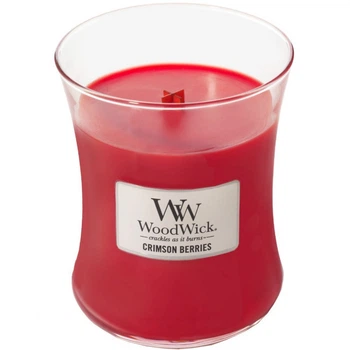 Ароматическая свеча с ароматом рождественских ягод Woodwick Crimson Berries (275 г)