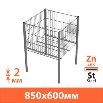 Торговий кошик підлоговий (кошик презентаційний) 850х600 RAL 9016 (білий) Кольчуга