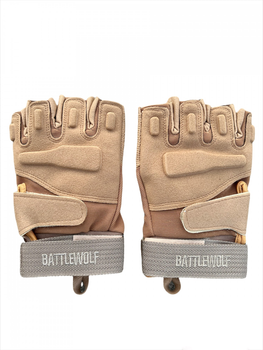 Тактичні рукавички з відкритими пальцями військові рукавички колір койот XL 1 пара