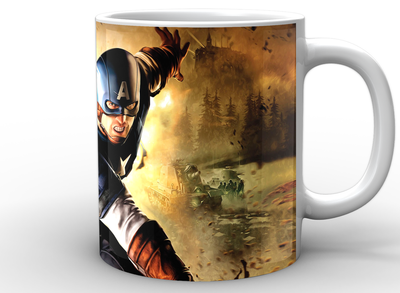 Кружка GeekLand белая Captain America Капитан Америка щит CA.02.059