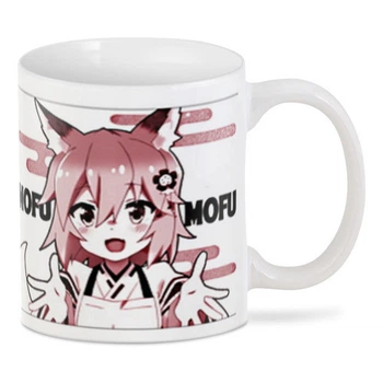 Кружка Заботливая 800-летняя жена The Helpful Fox Senko-san Сенко 800 с Хвостиком керамика, белого цвета 330мл.