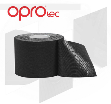 Кинезиологический тейп OPROtec Kinesiology Tape TEC57541 чорный 5см*5м