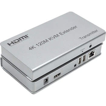 Удлинитель HDMI сигнала PowerPlant HDMI 4K/30hz, до 120м, через CAT5E/6 (HDES120-KVM) 4251088