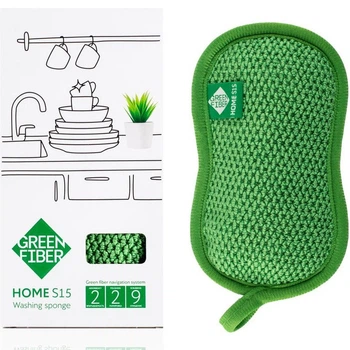 Губка GreenWay Green Fiber HOME S15, для мытья посуды, зеленая (08060)