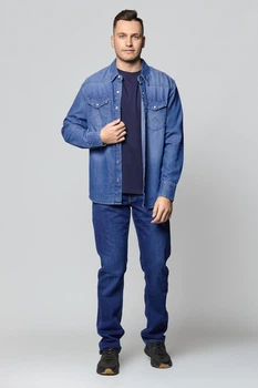 Рубашка джинсовая Wrangler 27MW Regular Fit (W5MSLW922) Голубой M-00