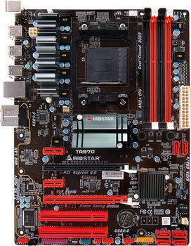 Материнская плата Socket AM3+ BioSTAR TA970 140W ( SLI / SATA 3/ USB3.0 ) ( sAM3+ / AM3, DDR3, AMD 970, PCI-Ex16 ) Б/У