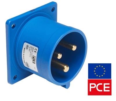 Вилка вбудована PCE 623-6 IP44 2P+PE 32A 230V прямая (силовая)