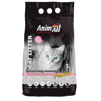 Бентонитовый наполнитель AnimAll Baby Powder, с ароматом детской пудры, 5 л