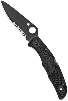 Карманный нож Spyderco Endura 4 Black Blade, полусеррейтор (87.11.33)
