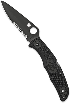 Кишеньковий ніж Spyderco Endura 4 Black Blade, полусеррейтор (87.11.33)