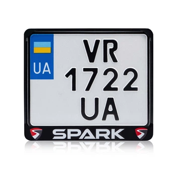 Рамка для мотоциклетного номера Spark logo 174х220мм чёрная (VH-ABS1722SP2WCL)