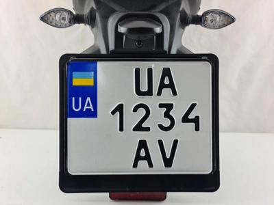 Рамка для мотоциклетного номера 174х220мм чёрная (VH-ABS1722BLC)