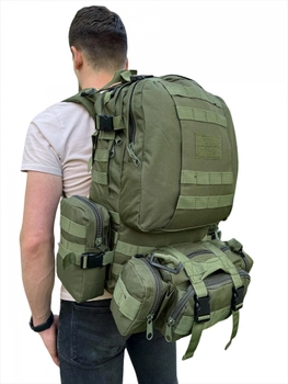 Рюкзак тактический штурмовой зсу 60 л, рюкзак военный камуфляж олива, походный тактический рюкзак ВСУ