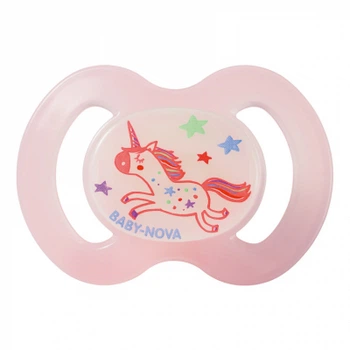 Пустышка Baby-Nova Unicornio Pink ночная 0-6 мес. розовая (3962483)