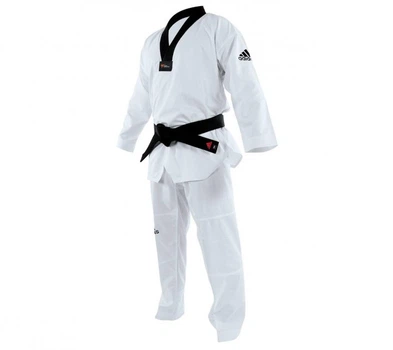 Добок для тхэквондо Adi-Champion 2 с лицензией WT черный ворот ADIDAS ADITCH02WT белый размер 150