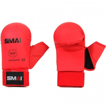 Перчатки для карате с защитой большого пальца с лицензией WKF SMAI красные XL