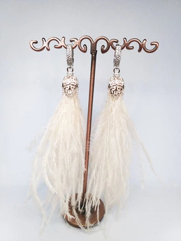 Серьги из перьев Ksenija Vitali Wedding SP-00011