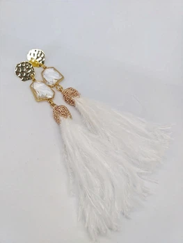 Серьги из перьев Ksenija Vitali Wedding SP-0009