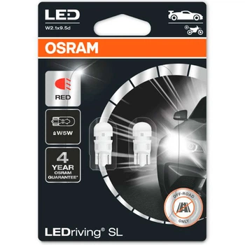 Светодиодные лампы LED Osram LEDriving 2825DRP-02B T10 (W5W) W2,1X9,5D 12v Red