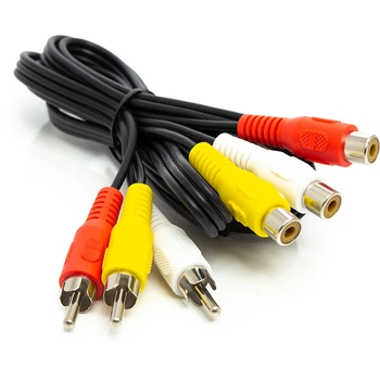Аудіо кабель PowerPlant 3*RCA(M) - 3*RCA(F), 1 м 3705480