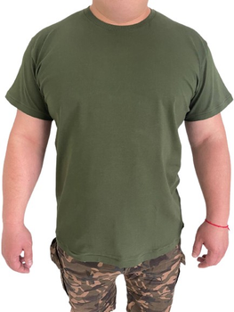 Мужская футболка стрейчевая без принта XXL темный хаки