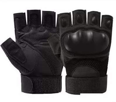 Тактичні безпалі рукавички чорні