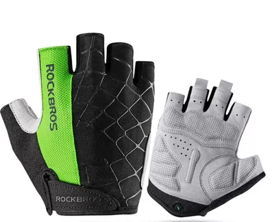 Вело перчатки без пальцев RockBros S109 Spider 648812255 Черно-зеленый L