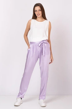 Вискозные брюки на завязке New collection S-L Сиреневый ss211138_lil_S-L