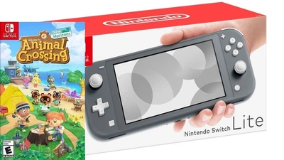 Игровая консоль Nintendo Switch Lite Grey Bundle (игра Animal Crossing)