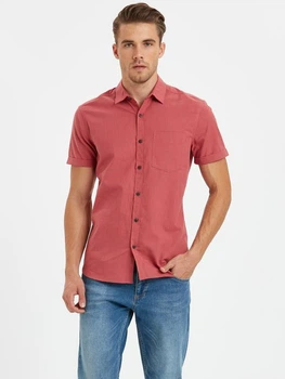 Мужская рубашка LC Waikiki с карманом на груди XL Розовая ( LCWShirt-405)