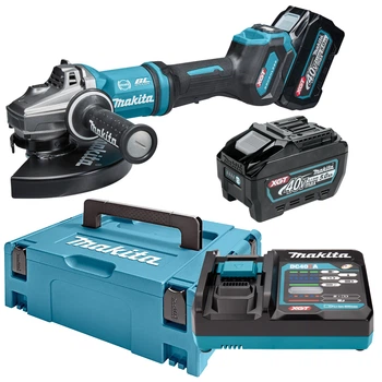 Аккумуляторная угловая шлифмашина Makita GA038GT201 XGT (40В, 230мм) болгарка шлифмашинка УШМ + 2 АКБ BL4050F, зарядное устройство DC40RA и кейс (7166)