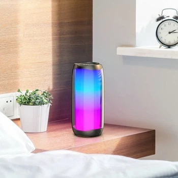 Беспроводная портативная Bluetooth колонка Hoco HC8 Pulsating Colorful со светомузыкой (RGB, USB, FM, AUX, SD, Type-C) - Черный