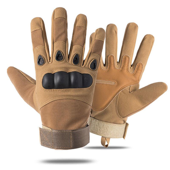 Перчатки тактические Combat с закрытыми пальцами, с кастеткой, бежевые, размер XL