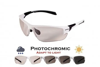 Фотохромні тактичні окуляри захисні Global Vision стрілецькі окуляри Hercules-7 біла прозора оправа (1ГЕР724-Б10)