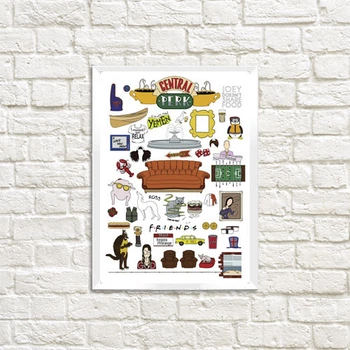 Постер в рамці Central perk Friends 15x21 см, A5 (WMT5_22L008_WH)
