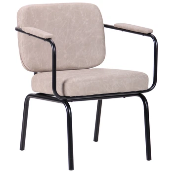 Крісло Oasis Soft 760*630*600 Сталь/Шкірзамінник, колір чорний / cowboy Light Gray AMF