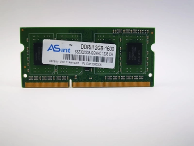 Оперативная память для ноутбука SODIMM ASint DDR3 2Gb 1600MHz PC3-12800S (SSZ302G08-GGNHC) 6178 Б/У