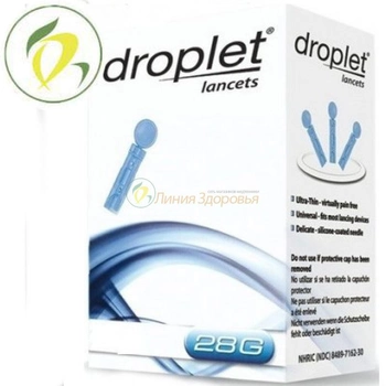 Ланцет Droplet персональный, одноразового использования, стерильный 28G, 200 шт.