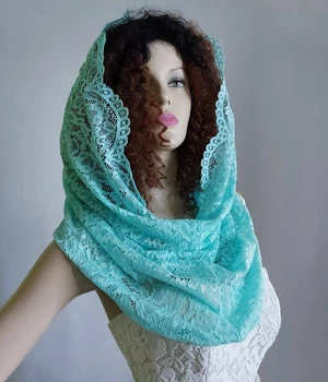 Стильный снуд из гипюра Lady Solomia 60х110см тиффани RC7